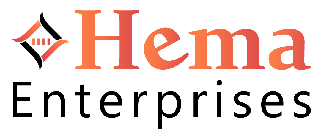 Hema Enterprises Logo with Black Tag Line